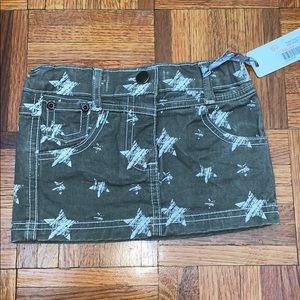 Dirkje Girls Green Star Denim Skirt